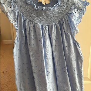 Blue Eyelet Women’s Top